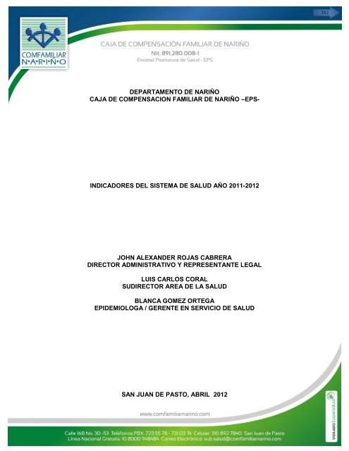 perfil epidemiologico 2011 – 2012 - caja de compensación familiar ...