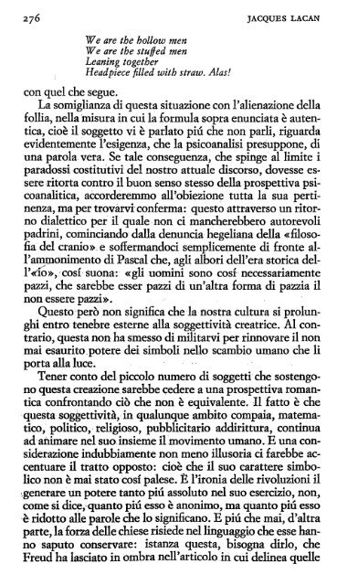 Pdf: Jacques Lacan – “Scritti – Volume I” - ISTITUZIONE E ...