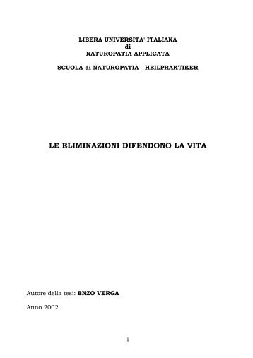 LE ELIMINAZIONI DIFENDONO LA VITA - Enzo Verga