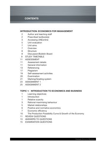 GSB 728 Economics for Management - University of New England