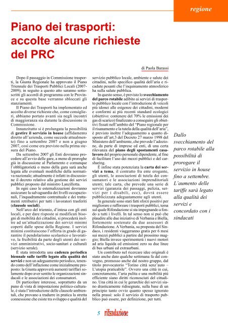 Numero 1 marzo 2007 - consiglio regionale del piemonte