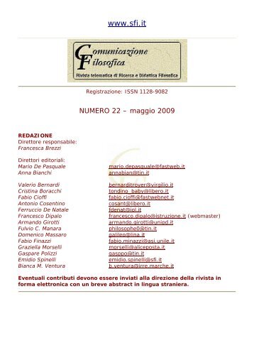 maggio 2009 - Società Filosofica Italiana