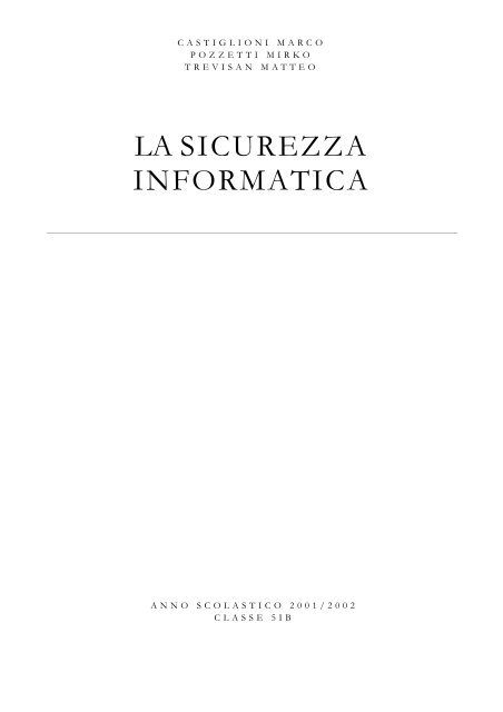 LA SICUREZZA INFORMATICA - Matematicamente.it