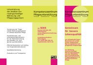 Flyer zum Kompetenzzentrum Pflegeunterstützung - SEKIS Berlin