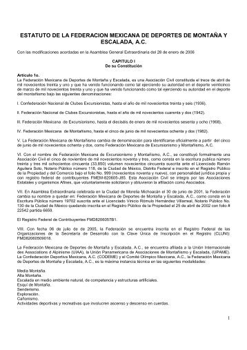 estatuto de la federacion mexicana de deportes de montaña y ...