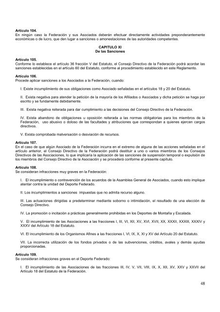 estatuto de la federacion mexicana de deportes de montaña y ...