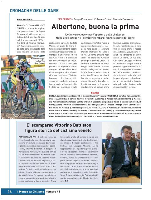 pista - mountain bike - ciclocross - Federazione Ciclistica Italiana