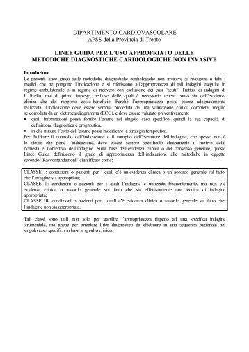 DIPARTIMENTO CARDIOVASCOLARE APSS della Provincia di ...