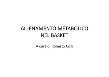 allenamento metabolico allenamento metabolico nel basket