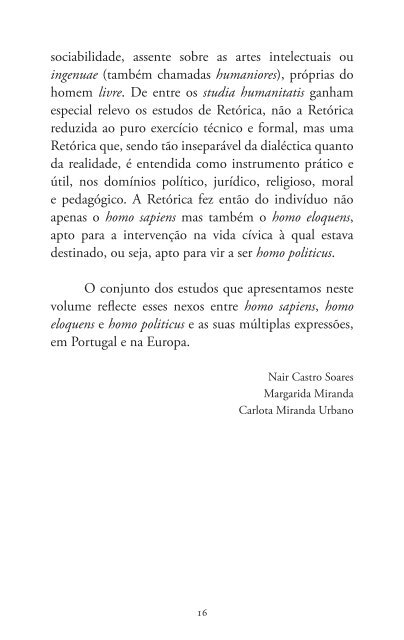 Homo eloquens homo politicus. A retórica e a construção da cidade ...