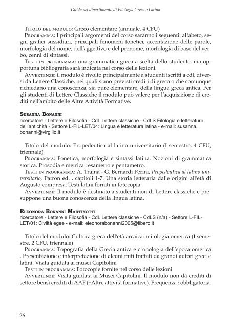Guida del Dipartimento a.a. 2008-9 - Sapienza Università di Roma