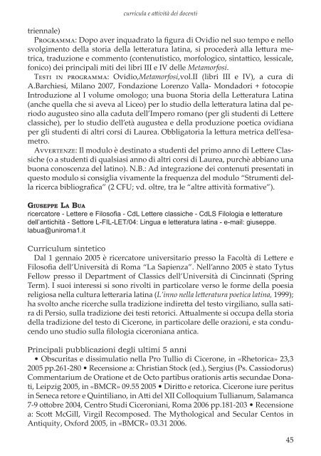 Guida del Dipartimento a.a. 2008-9 - Sapienza Università di Roma