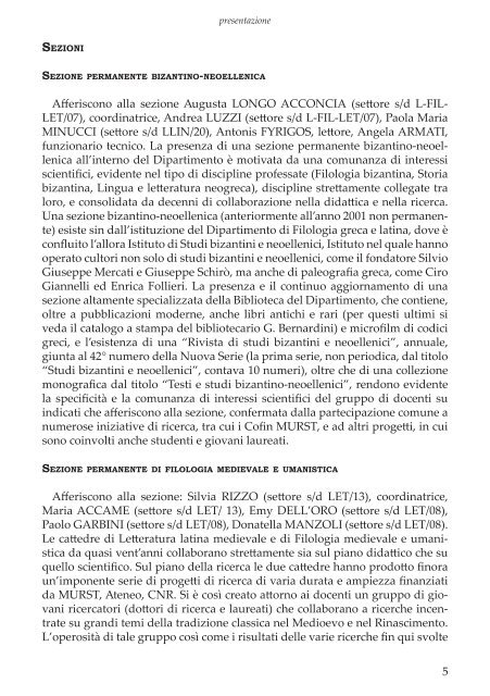 Guida del Dipartimento a.a. 2008-9 - Sapienza Università di Roma