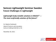 Lightweight metallic materials, MnE21 - Semcon