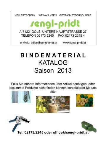 Produktkatalog als Download - Sengl-Pridt