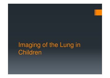 Imaging of the lung in children