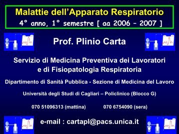 Fisiopatologia respiratoria - Medicina - Università degli studi di ...