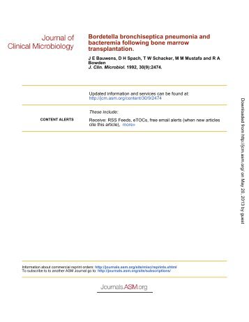 Bordetella bronchiseptica Pneumonia and Bacteremia - Journal of ...