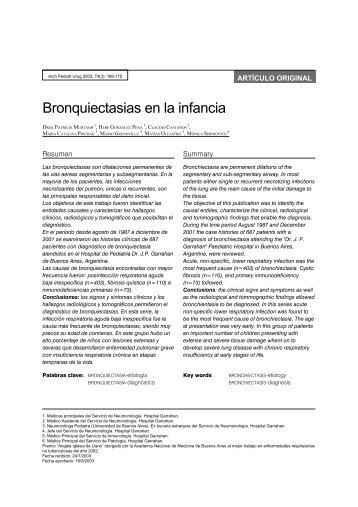 Bronquiectasias en la infancia - Sociedad Uruguaya de Pediatria