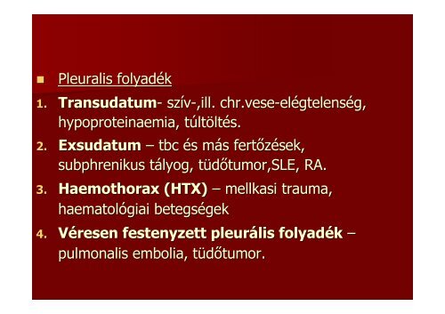 A mellkas radiológiai diagnosztikája