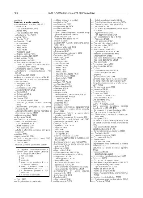 indice alfabetico delle malattie e dei traumatismi - Regione Piemonte