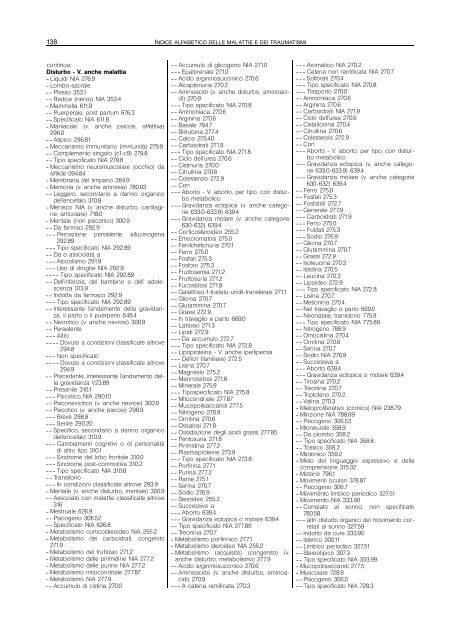 indice alfabetico delle malattie e dei traumatismi - Regione Piemonte
