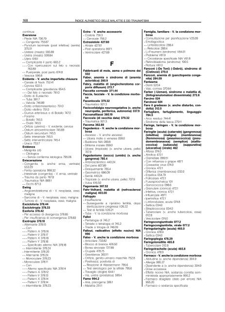 indice alfabetico delle malattie e dei traumatismi - Regione Piemonte