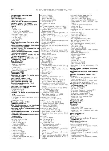 indice alfabetico delle malattie e dei traumatismi - Regione Piemonte
