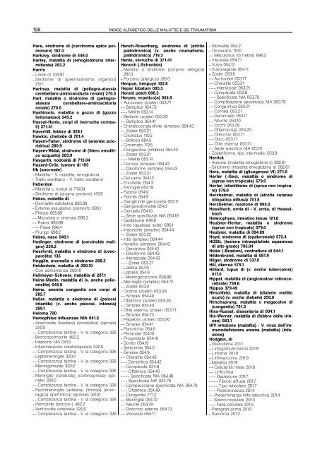 indice alfabetico delle malattie e dei traumatismi - Regione Piemonte