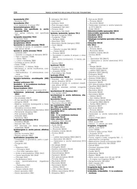 indice alfabetico delle malattie e dei traumatismi - Regione Piemonte