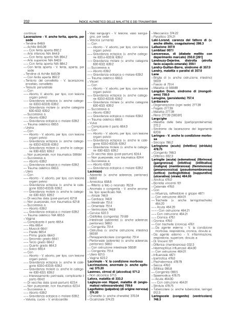 indice alfabetico delle malattie e dei traumatismi - Regione Piemonte