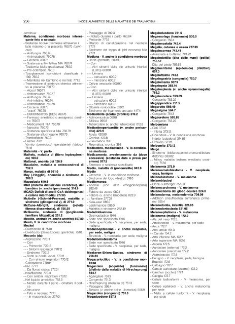 indice alfabetico delle malattie e dei traumatismi - Regione Piemonte