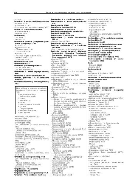indice alfabetico delle malattie e dei traumatismi - Regione Piemonte