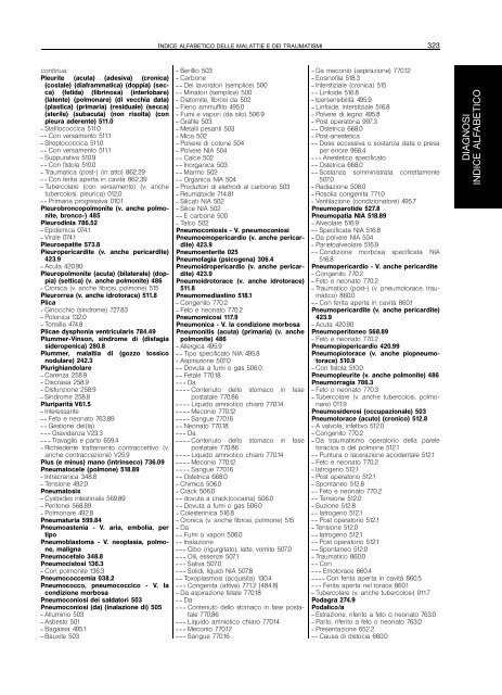 indice alfabetico delle malattie e dei traumatismi - Regione Piemonte