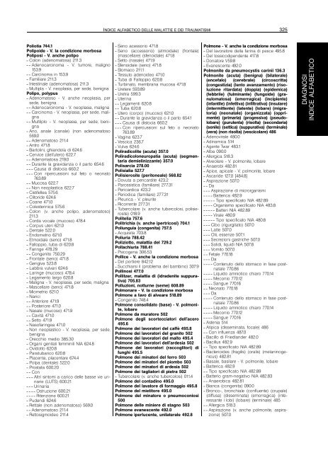 indice alfabetico delle malattie e dei traumatismi - Regione Piemonte