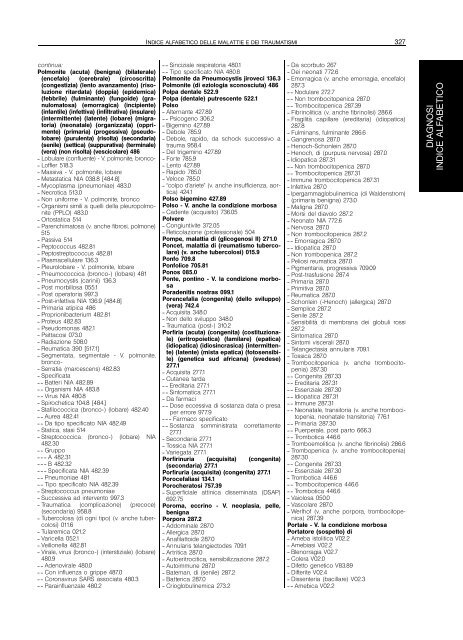 indice alfabetico delle malattie e dei traumatismi - Regione Piemonte