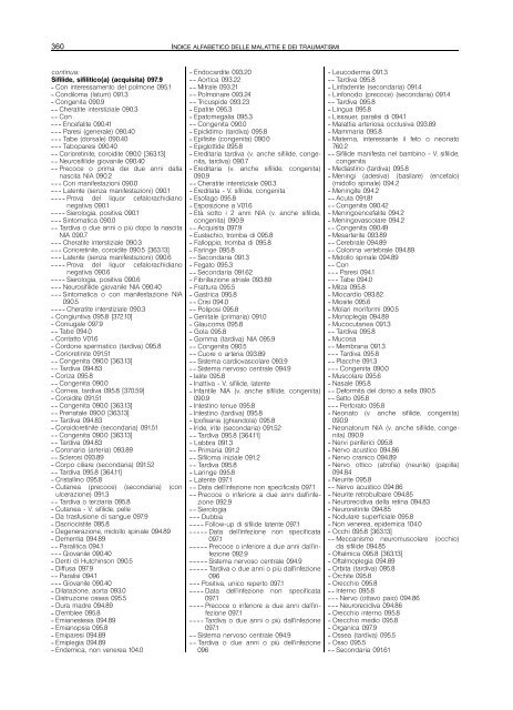 indice alfabetico delle malattie e dei traumatismi - Regione Piemonte