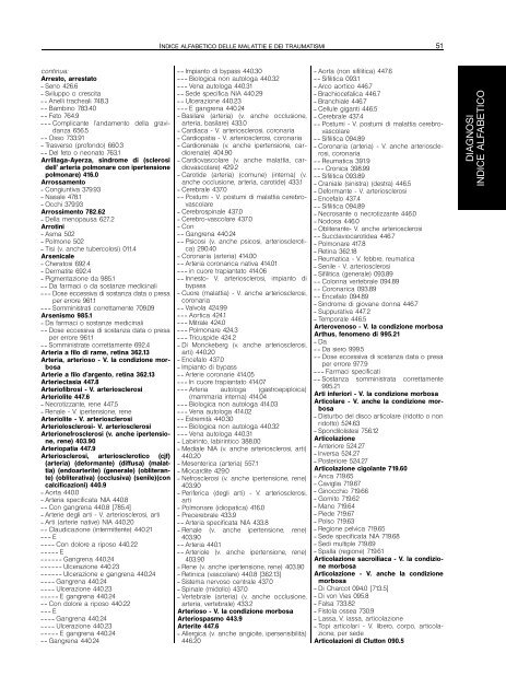 indice alfabetico delle malattie e dei traumatismi - Regione Piemonte