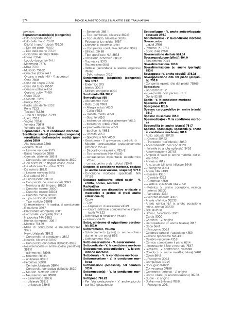 indice alfabetico delle malattie e dei traumatismi - Regione Piemonte