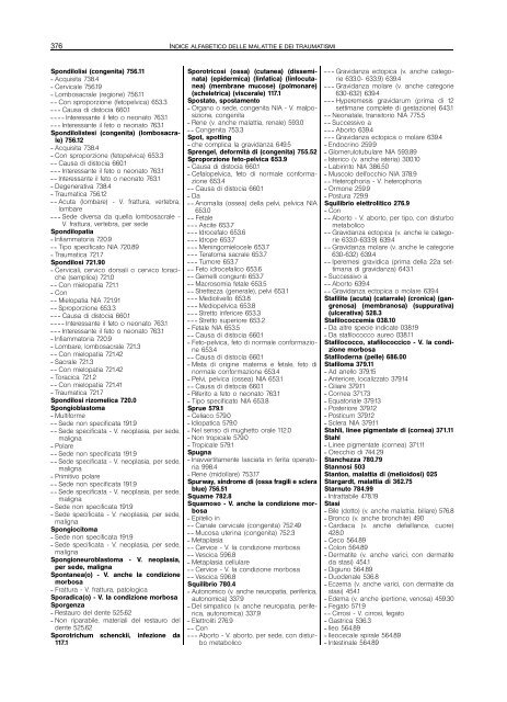 indice alfabetico delle malattie e dei traumatismi - Regione Piemonte