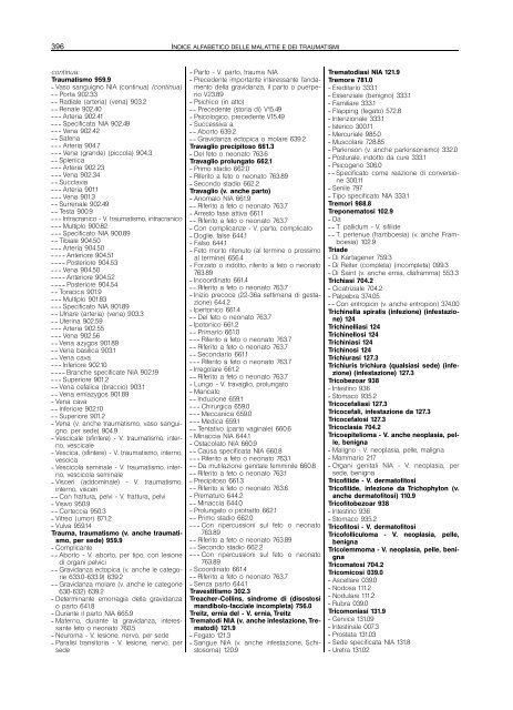 indice alfabetico delle malattie e dei traumatismi - Regione Piemonte