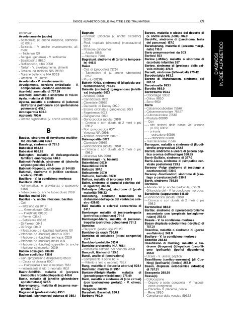 indice alfabetico delle malattie e dei traumatismi - Regione Piemonte