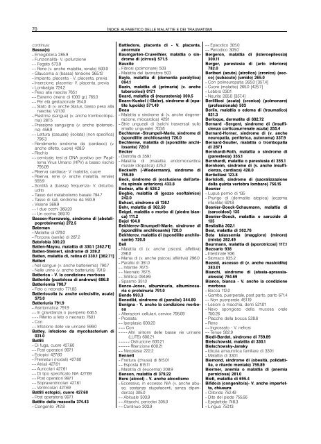 indice alfabetico delle malattie e dei traumatismi - Regione Piemonte
