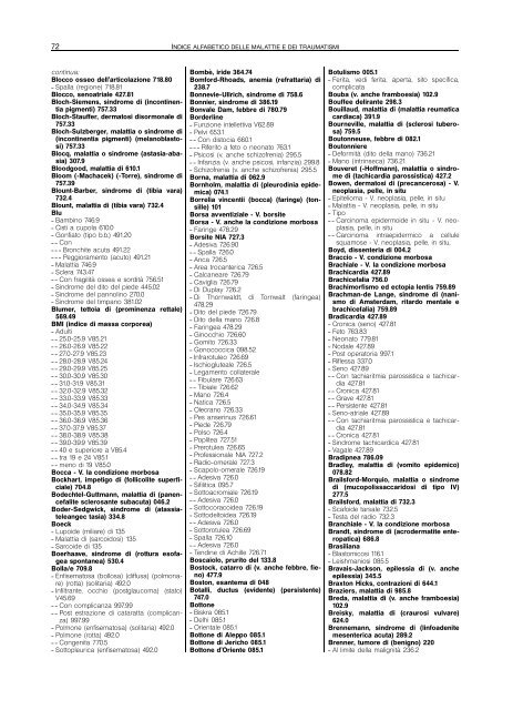 indice alfabetico delle malattie e dei traumatismi - Regione Piemonte