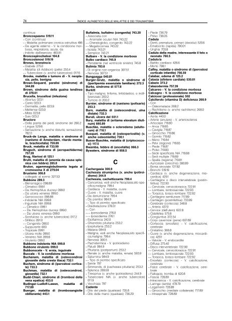 indice alfabetico delle malattie e dei traumatismi - Regione Piemonte