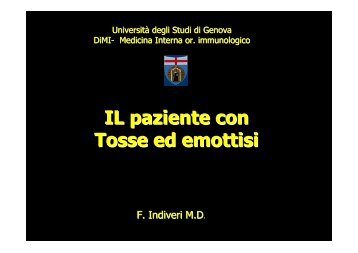 3 tosse ed emottisi - Facoltà di Medicina e Chirurgia - Università ...