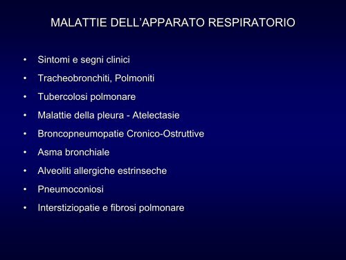 Introduzione – Anatomia funzionale – Sintomi respiratori - Medicina ...