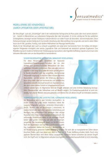 modellierung des venushügels (durch liposuktion ... - Sensualmedics