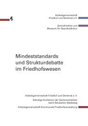 Mindeststandards und Strukturdebatte im Friedhofswesen (Broschüre)