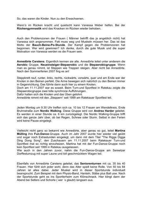 07.03.08 Bericht zur Mitgliederversammlung 2008 - Sereetzer SV